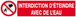 INTERDICTION D'ETEINDRE AVEC DE L'EAU 330x75mm TALIAPLAST - 625213