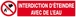 INTERDICTION D'ETEINDRE AVEC DE L'EAU 330x75mm TALIAPLAST - 625213