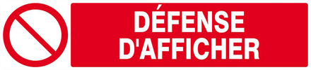 DEFENSE D'AFFICHER 330x75mm TALIAPLAST - 625222