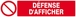 DEFENSE D'AFFICHER 330x75mm TALIAPLAST - 625222