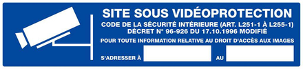 SITE SOUS VIDEOPROTECTION 330x75mm TALIAPLAST - 625238