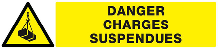 DANGER, CHARGES SUSPENDUES 330x75mm TALIAPLAST - 625307