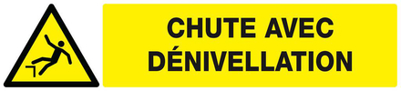 PANNEAU DANGER, CHUTE AVEC DENIVELLATION 330X75MM TALIAPLAST - 625327