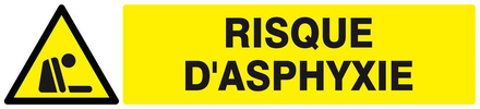 PANNEAU DANGER RISQUE D' ASPHYXIE 330X75MM TALIAPLAST - 625329
