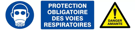PROTECTION VOIES RESPIRATOIRES/DANGER AMIANTE 330x75mm TALIAPLAST - 625333