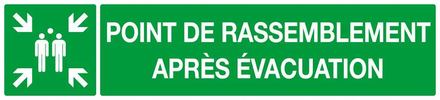 PANNEAU POINT DE RASSEMBLEMENT APRES EVACUATION 330X75MM TALIAPLAST - 625407