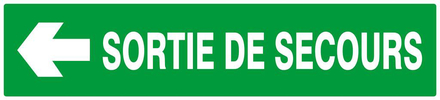 PANNEAU SORTIE DE SECOURS FLECHE A GAUCHE 330X75MM TALIAPLAST - 625414