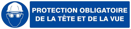 PANNEAU PROTECTION OBLIGATOIRE TETE ET VUE 330X75MM TALIAPLAST - 625504
