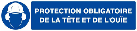 PANNEAU PROTECTION OBLIGATOIRE TETE ET OUIE 330X75MM TALIAPLAST - 625505