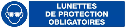 PANNEAU LUNETTES DE PROTECTION OBLIGATOIRES 330X75MM TALIAPLAST - 625507