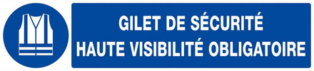PANNEAU GILET DE SECURITE HAUTE VISIBILITE OBLIGAT. 330X75MM TALIAPLAST - 625513
