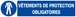 PANNEAU VETEMENTS DE PROTECTION OBLIGATOIRES 330X75MM TALIAPLAST - 625519