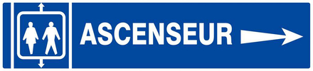 PANNEAU ASCENSEUR FLECHE A DROITE 330X75MM TALIAPLAST - 625603