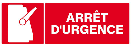 PANNEAU ARRET D'URGENCE 330X120MM TALIAPLAST - 626110