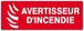 PANNEAU AVERTISSEUR D'INCENDIE 330X120MM TALIAPLAST - 626115