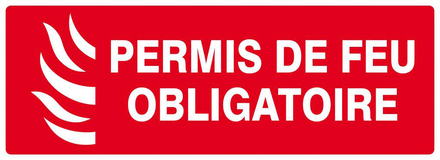 PANNEAU PERMIS DE FEU OBLIGATOIRE 330X120MM TALIAPLAST - 626119