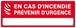 PANNEAU EN CAS D'ACCIDENT PREVENIR D'URGENCE 330X120MM TALIAPLAST - 626122