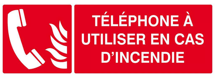 PANNEAU TELEPHONE A UTILISER EN CAS D'INCENDIE 330X120MM TALIAPLAST - 626126