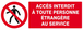 Panneau rigide ACCES INTERDIT TTE PERS. ETRANGERE AU SERVICE 330x120mm TALIAPLAST - 626204
