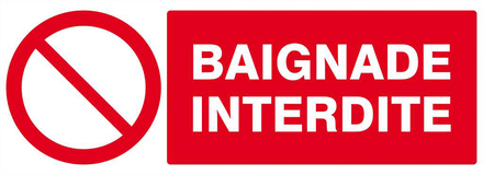 PANNEAU BAIGNADE INTERDITE 330X120MM TALIAPLAST - 626218