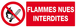 PANNEAU FLAMMES NUES INTERDITES 330X120MM TALIAPLAST - 626226