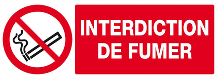 PANNEAU INTERDICTION DE FUMER 330X120MM TALIAPLAST - 626236