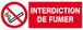 PANNEAU INTERDICTION DE FUMER 330X120MM TALIAPLAST - 626236