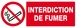 PANNEAU INTERDICTION DE FUMER 330X120MM TALIAPLAST - 626236