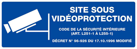 PANNEAU SITE SOUS VIDEOPROTECTION 330X120MM TALIAPLAST - 626237