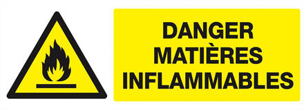 PANNEAU DANGER, MATIERES INFLAMMABLES 330X120MM TALIAPLAST - 626303
