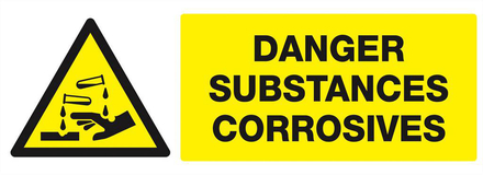 PANNEAU DANGER, SUBSTANCES CORROSIVES 330X120MM TALIAPLAST - 626309