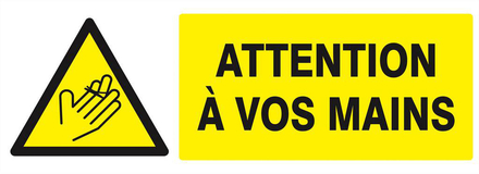 PANNEAU DANGER ATTENTION A VOS MAINS 330X120MM TALIAPLAST - 626311