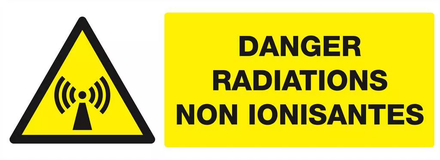 Panneau rigide DANGER, RADIATIONS NON IONISANTES 330X120MM TALIAPLAST - 626315
