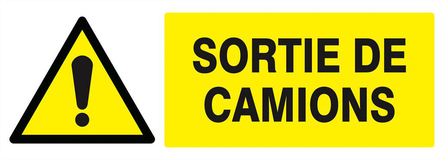 PANNEAU DANGER SORTIE DE CAMIONS 330X120MM TALIAPLAST - 626319