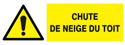 Panneau rigide DANGER CHUTE DE NEIGE DU TOIT 330X120MM TALIAPLAST - 626320