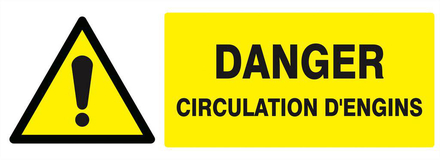 PANNEAU DANGER CIRCULATION D'ENGINS 330X120MM TALIAPLAST - 626324