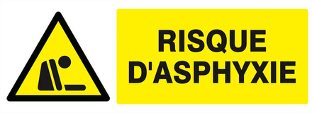 PANNEAU DANGER RISQUE D' ASPHYXIE 330X120MM TALIAPLAST - 626329