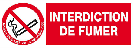 INTERDICTION DE FUMER (DECRET DU 15/11/2006) 330x120mm TALIAPLAST - 626335