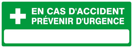 PANNEAU EN CAS D'ACCIDENT PREVENIR D'URGENCE 330X120MM TALIAPLAST - 626411