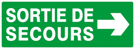 PANNEAU SORTIE DE SECOURS FLECHE A DROITE 330X120MM TALIAPLAST - 626414