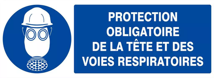 PROTECTION OBLIGAT. TETE/VOIES RESPIRATOIRES 330x120mm TALIAPLAST - 626506