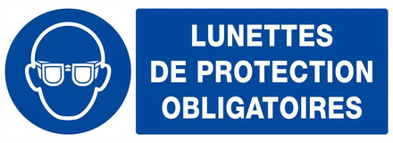 PANNEAU LUNETTES DE PROTECTION OBLIGATOIRES 330X120MM TALIAPLAST - 626507