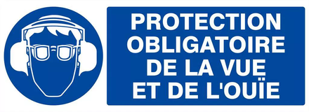 PANNEAU PROTECTION OBLIGATOIRE VUE/OUIE 330X120MM TALIAPLAST - 626508