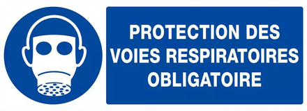 PANNEAU PROTECTION DES VOIES RESPIRATOIRES OBLIGAT. 330X120MM TALIAPLAST - 626510
