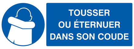 Signalétique d'information 330X120 Tousser ou eternuer dans son coude 330x120mm TALIAPLAST - 626526