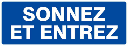 PANNEAU SONNEZ ET ENTREZ 330X120MM TALIAPLAST - 626631