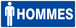 Panneau rigide TOILETTES HOMMES 330X120MM TALIAPLAST - 626648
