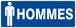 Panneau rigide TOILETTES HOMMES 330X120MM TALIAPLAST - 626648