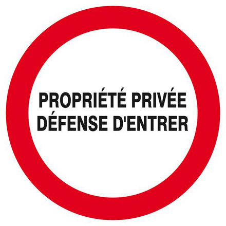 Panneau rigide PROPRIETE PRIVEE DEFENSE D'ENTRER Ø180MM TALIAPLAST - 627224