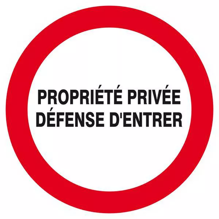 Panneau rigide PROPRIETE PRIVEE DEFENSE D'ENTRER Ø180MM TALIAPLAST - 627224